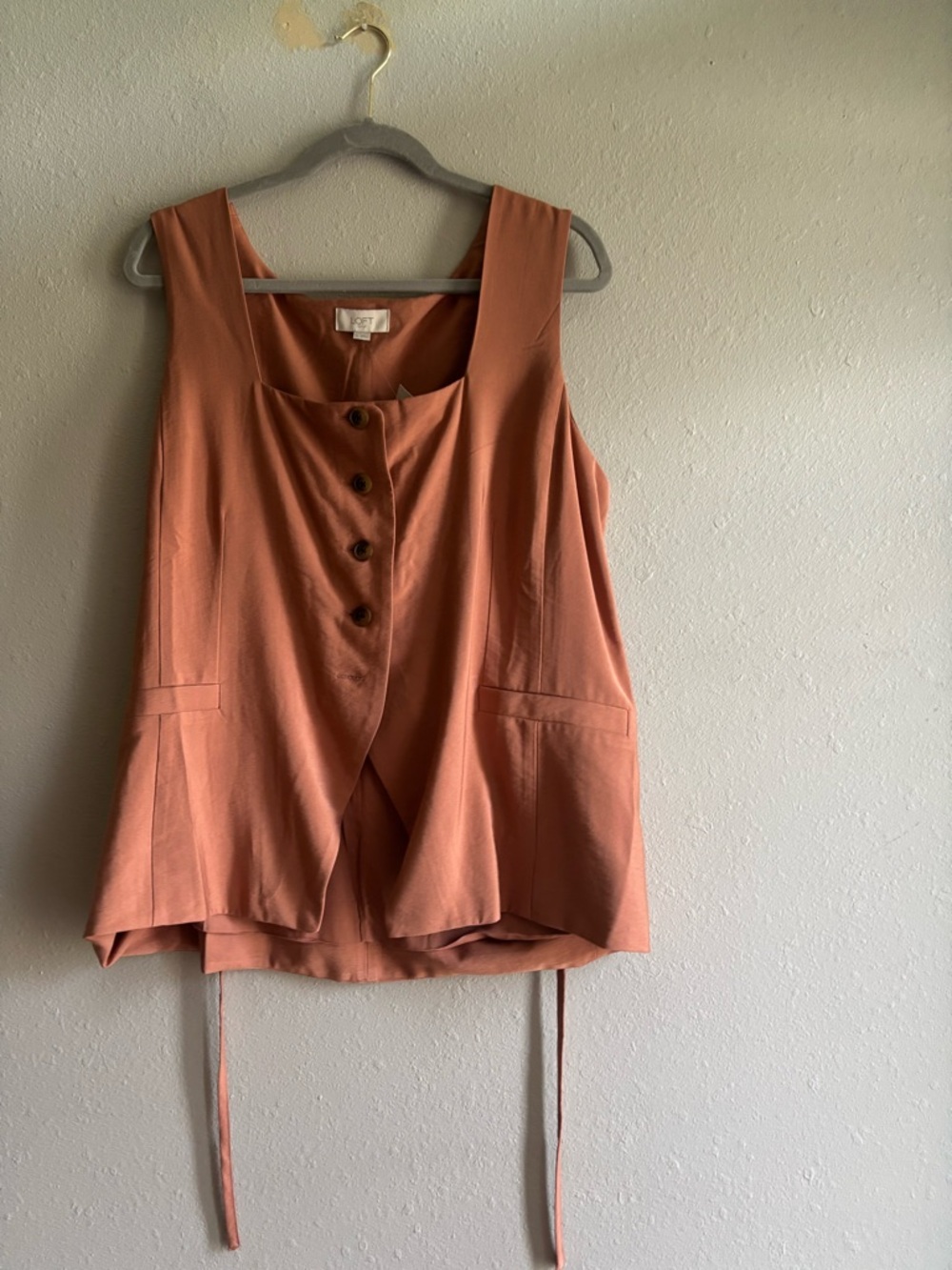 Ann Taylor Rust Sleeveless Button-Front Tank